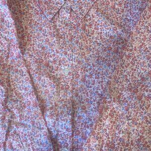 L.L.Bean Pink Floral Button 3/4-sleeve Women's Shirt
